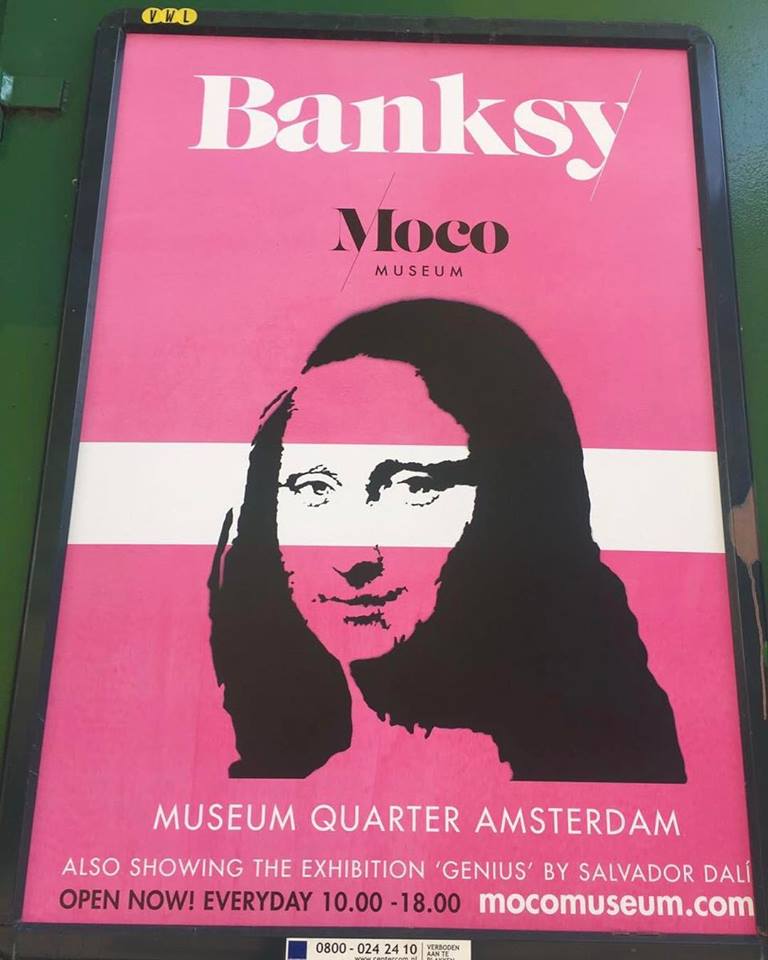 Locandina della mostra di Bansky ad Amsterdam